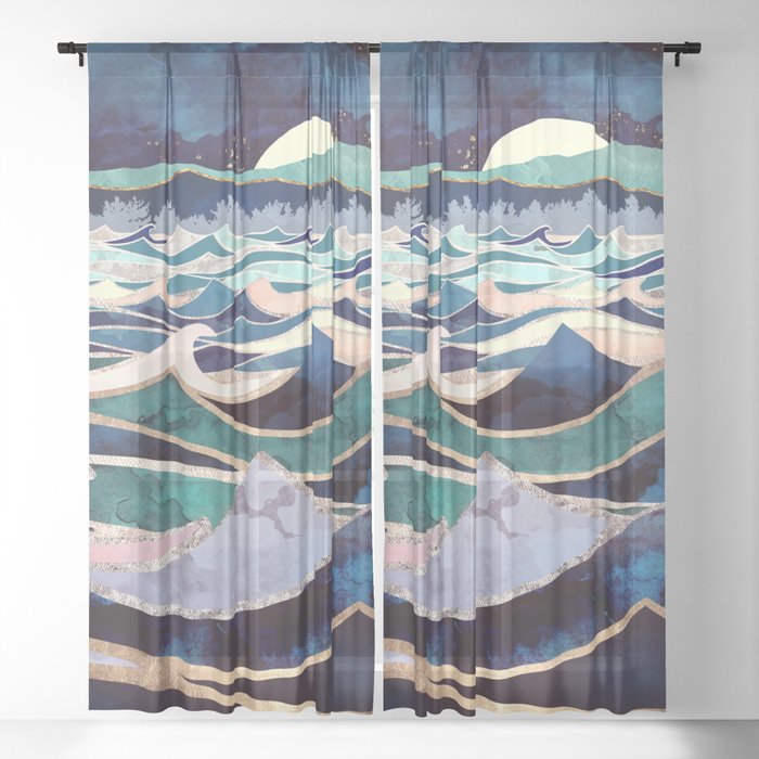 Moonlit Ocean Sheer Curtain