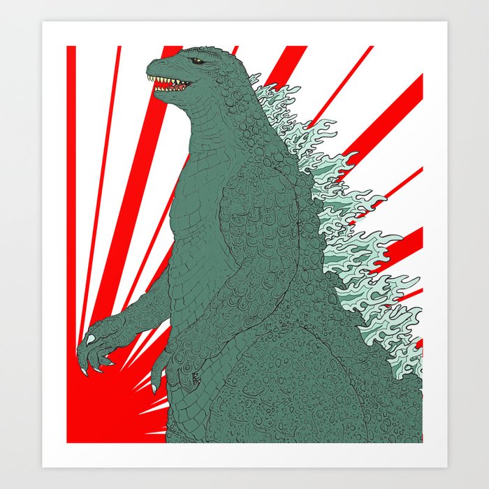 Godzilla Art Print by alex gordon | Society6