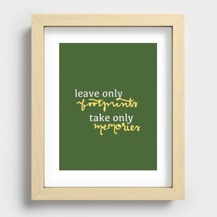 Leave Only Footprints Recessed Framed Print