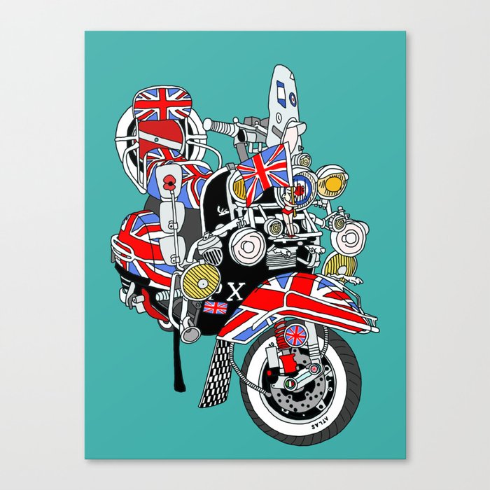 Union Jack Mods Bike Canvas Print