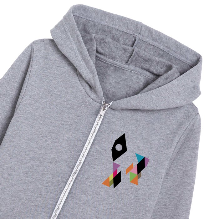 Linear abstract figures Kids Zip Hoodie