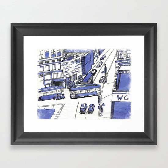 Blue City Framed Art Print