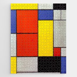 Piet Mondrian (Dutch, 1872-1944) - Title: Composition II - Date: 1920 - Style: De Stijl (Neoplasticism) - Genre: Abstract, Geometric Abstraction - Medium: Oil on canvas - Digitally Enhanced Version (2000 dpi) - Jigsaw Puzzle