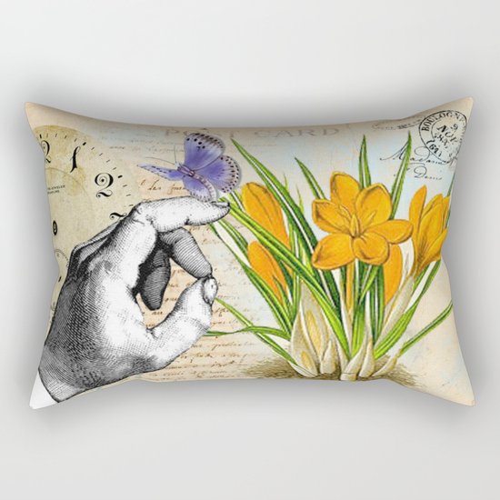 Vintage Crocus Flower #10 Rectangular Pillow