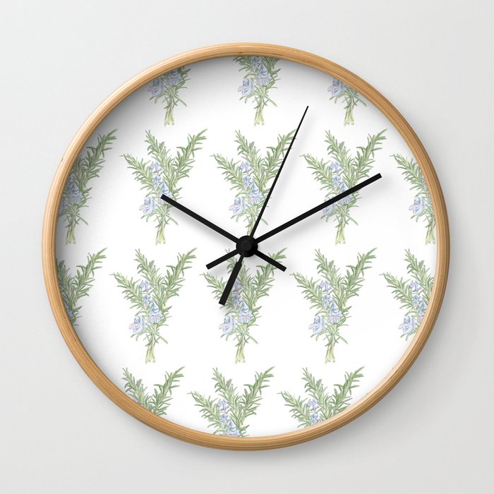 Flowering Rosemary Wall Clock