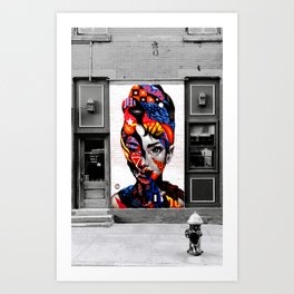 Audrey Hepburn NYC Street Art Art Print