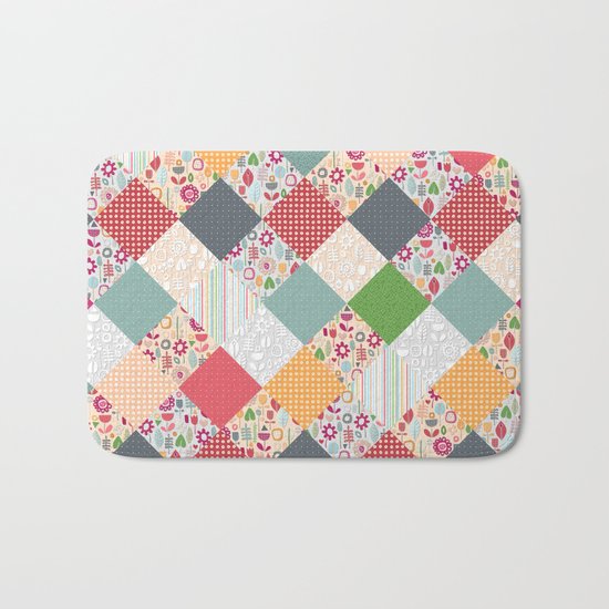 paper cut flower diamonds Bath Mat