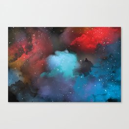 Space Splashed Watercolor Canvas Print