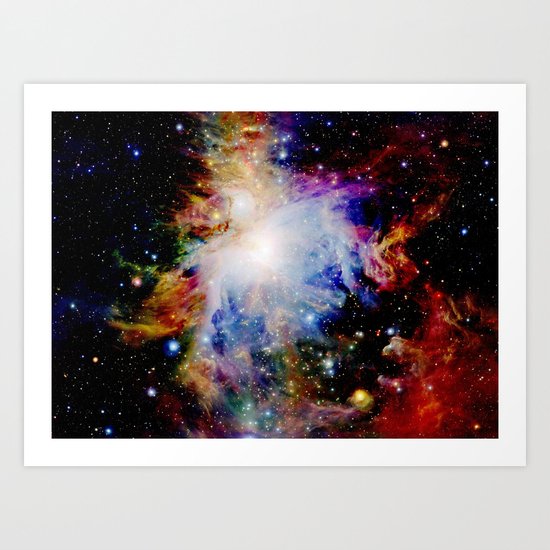 GaLaXY : Orion Nebula Dark & Colorful Art Print