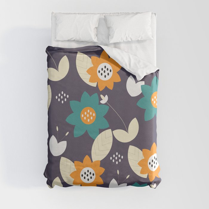 Floral cluster in the evening Duvet Cover