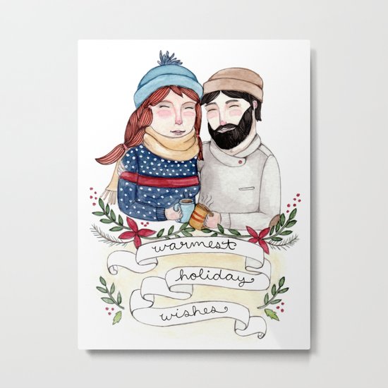 Warmest Holiday Wishes Metal Print