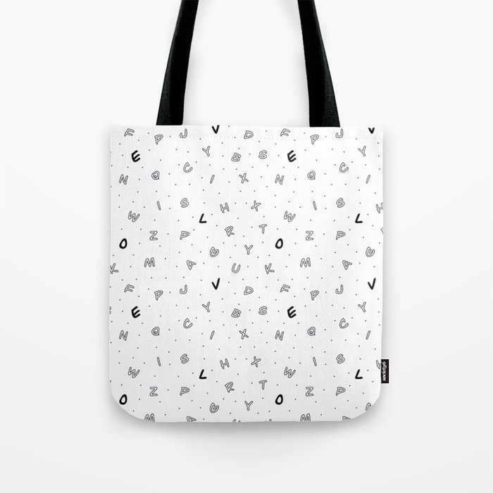 Love alphabet black and white pattern Tote Bag by Irina Demirci | Society6