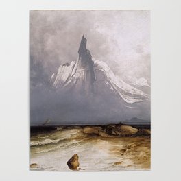 Peder Balke - Stetind in Fog - Stetind i tåke - Norwegian Oil Painting Poster
