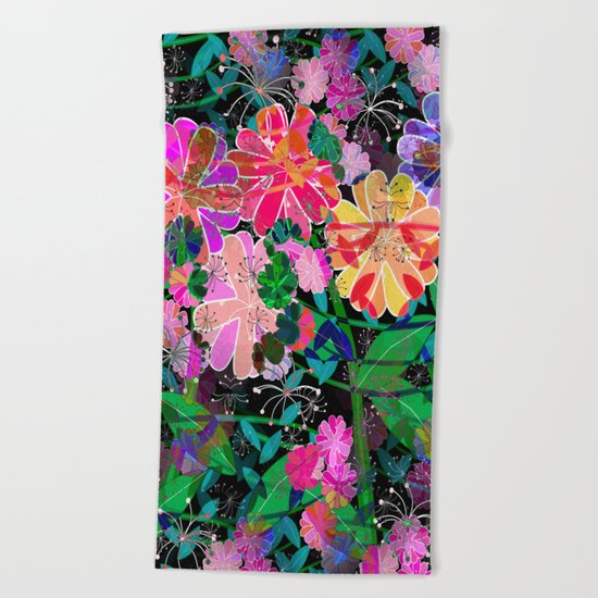 Floral Explosion Beach Towel