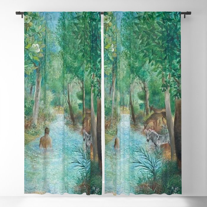 First Night Together in the Jardin e'Eden landscape painting by O. Sachoroff Blackout Curtain