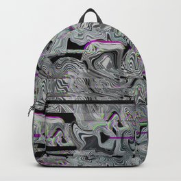 Neon glitch marble pattern Backpack