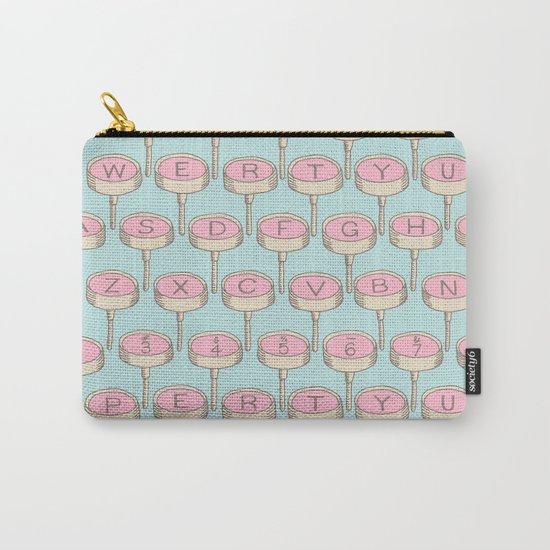 Infinite Typewriter_Blue Sky and Pink Carry-All Pouch