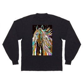 Horse Abstract Oil Painting Long Sleeve T-shirt