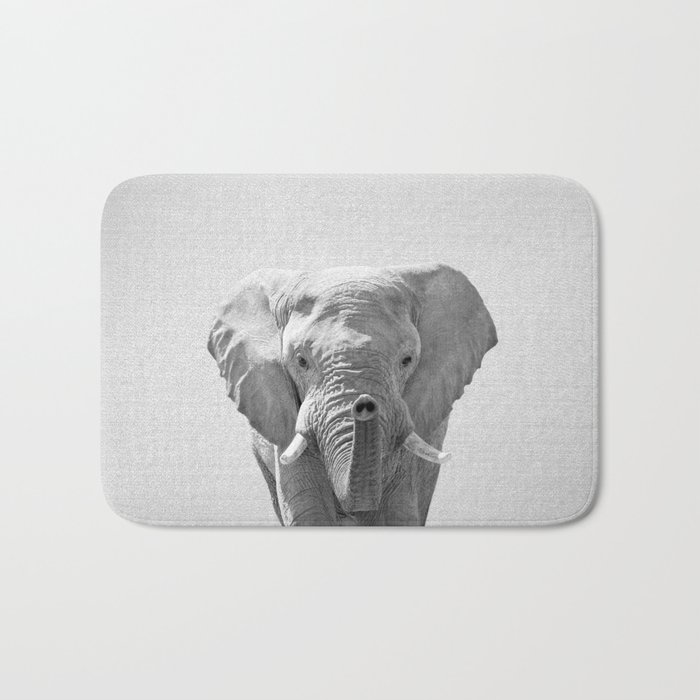 Elephant - Black & White Bath Mat