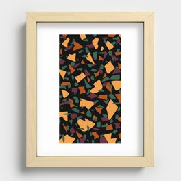 Black, Orange, and Green Terrazzo Marble Tiles Pattern Recessed Framed Print