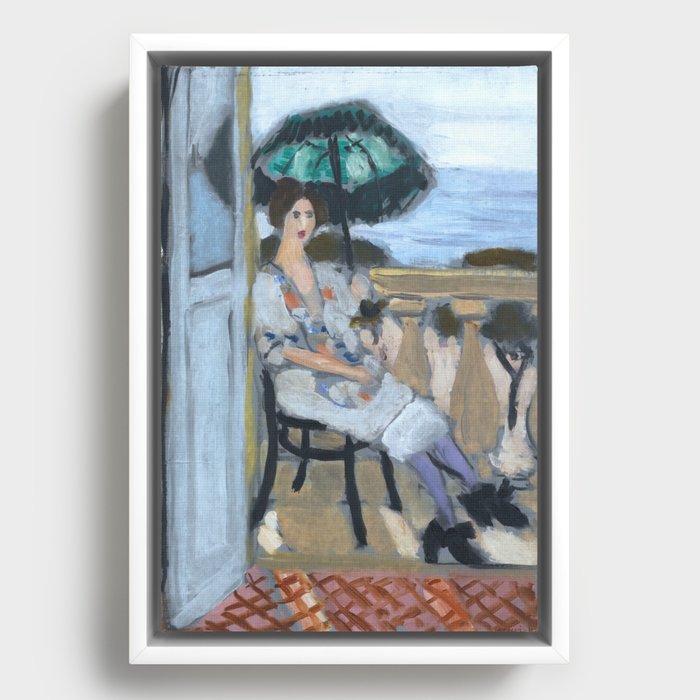 Woman holding umbrella - Henri Matisse (1919) Framed Canvas