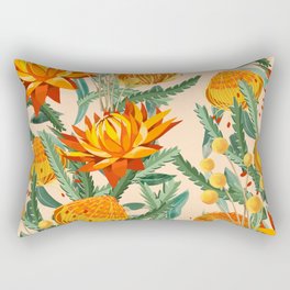 Botanical Australian natives orange on peach Rectangular Pillow