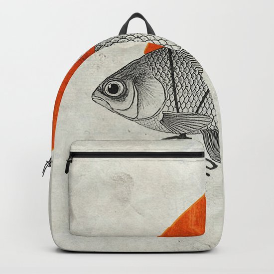 Goldfish with a Shark Fin Backpack