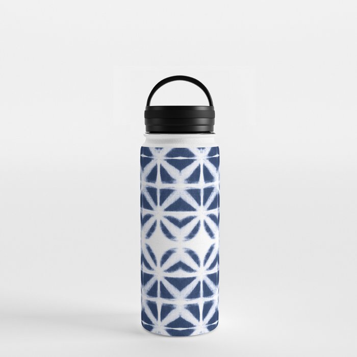 Moroccan design white and indigo blue Water Bottle