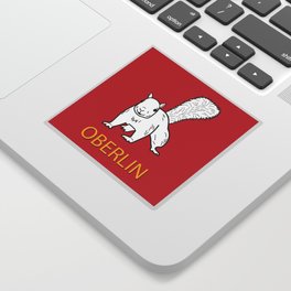 Cute Oberlin White Squirrel Illustration Sticker