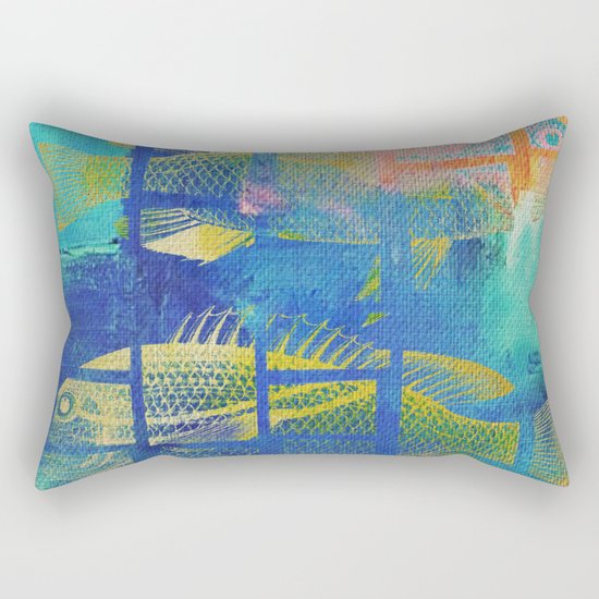 Fish Under Strong Radiation 4 Rectangular Pillow