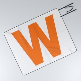 Letter W (Orange & White) Picnic Blanket