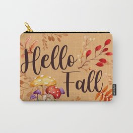 Hello Fall - Mushroom Print Carry-All Pouch