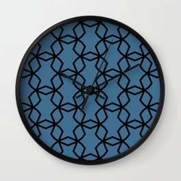 Black and Blue Geometric Shape Mosaic Pattern Pairs DE 2022 Trending Color Big Sur Blue Jade DET577 Wall Clock