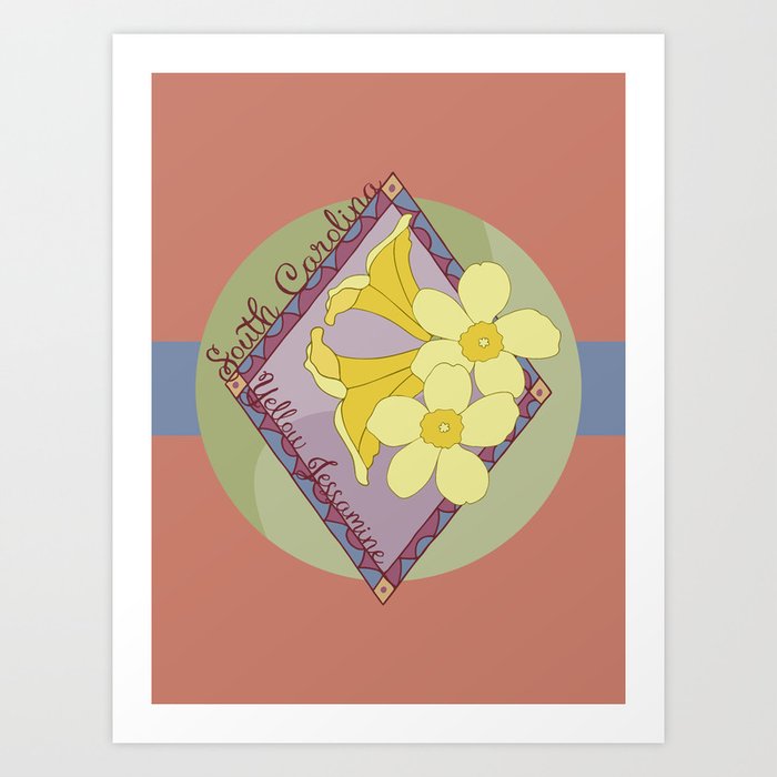 South Carolina State Flower: Yellow Jessamine Art Print