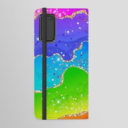 Vibrant Rainbow Glitter Agate Texture 07 Android Wallet Case