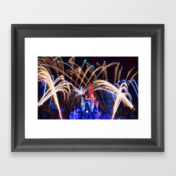 Walt Disney World Christmas Eve Fireworks Framed Art Print By