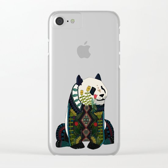 panda orange Clear iPhone Case