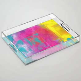 Neon Abstract Acrylic - Turquoise, Magenta & Yellow Acrylic Tray