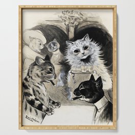 A Gathering at Florian's by Louis Wain Serving Tray