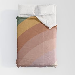 Abstract No.5 Comforter | Rainbow, Stripes, Colorful, Pattern, Abstract, Mustrad, Midcentury, Minimalism, Digital, Modern 