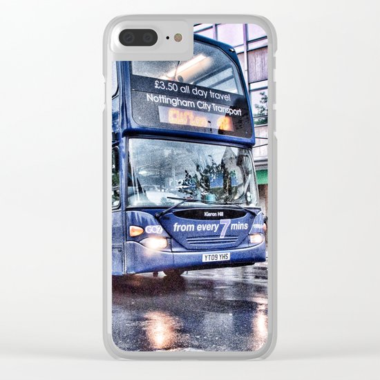 Navy Bus Clear iPhone Case