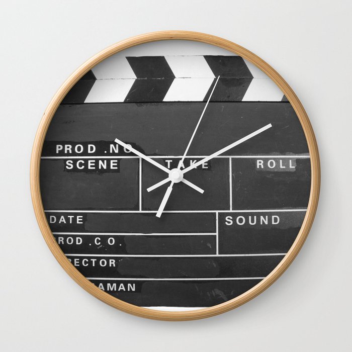 Film Movie Video production Clapper board Wall Clock