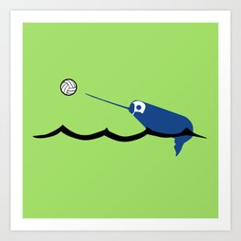 Water Polo Narwhal Art Print
