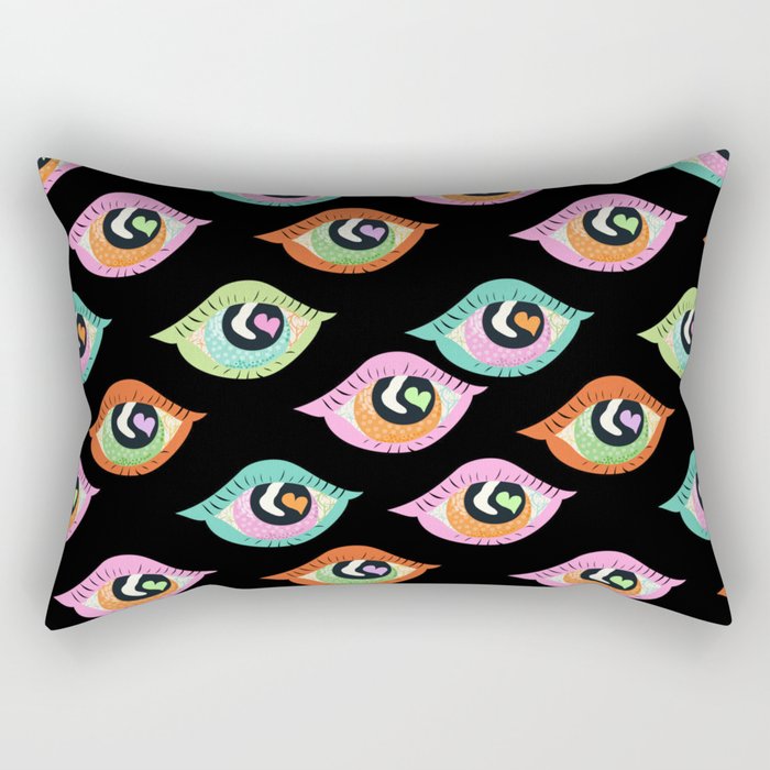 Retro Eyes Pattern Rectangular Pillow
