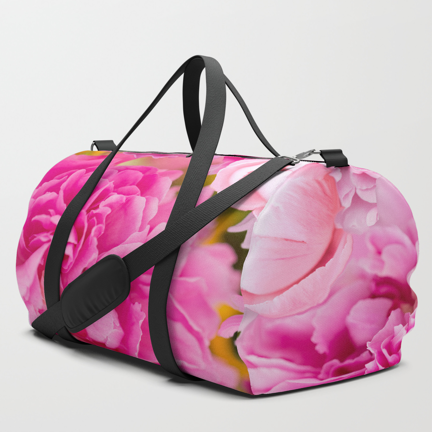 large pink duffle bag