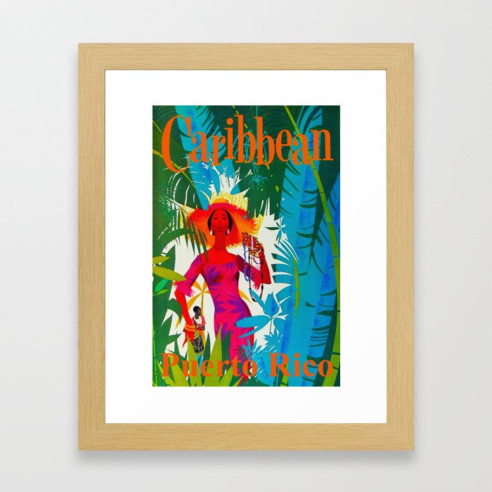 Vintage Caribbean Travel - Puerto Rico Framed Art Print