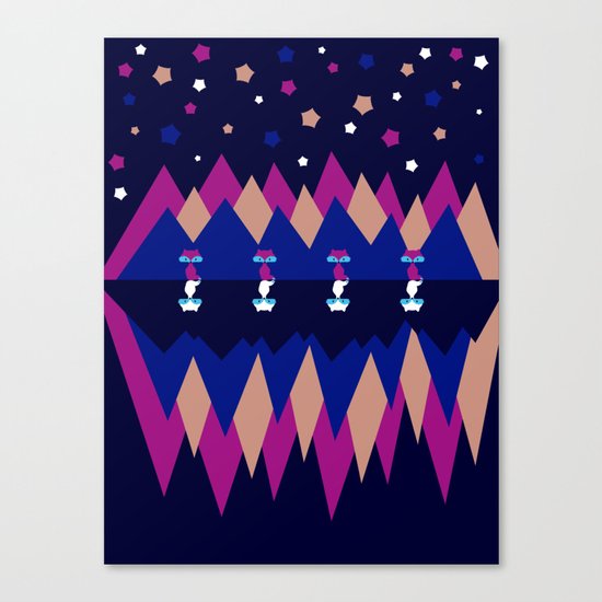 Foxes and shadows Canvas Print