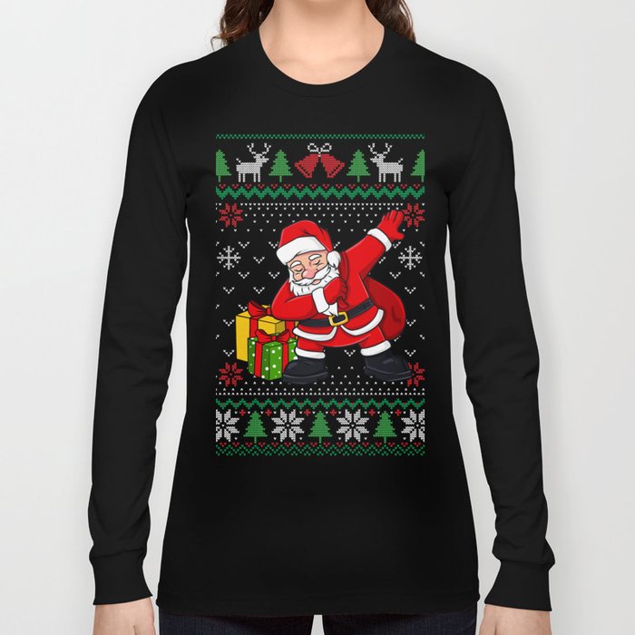Ugly Christmas Sweaters Kids Sweatshirt Dabbing Santa Long Sleeve Shirt