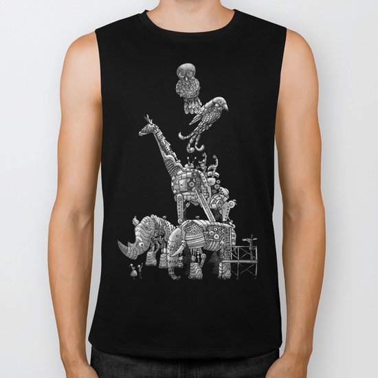 The Clockwork Menagerie (Silver) Biker Tank