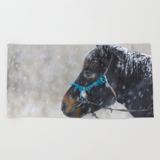 Winter Horse II Beach Towel